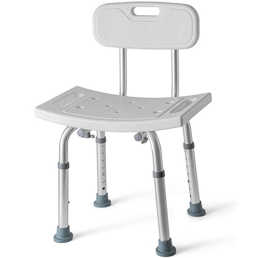 kaxitoket Removable Back Adjustable Anti-Slip Shower Chair - White