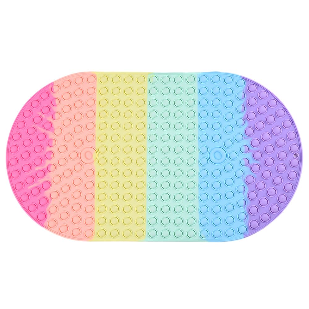 TOMVAES Cushioned Non-Slip Silicone Oval Bath Mat for Bathtub & Shower