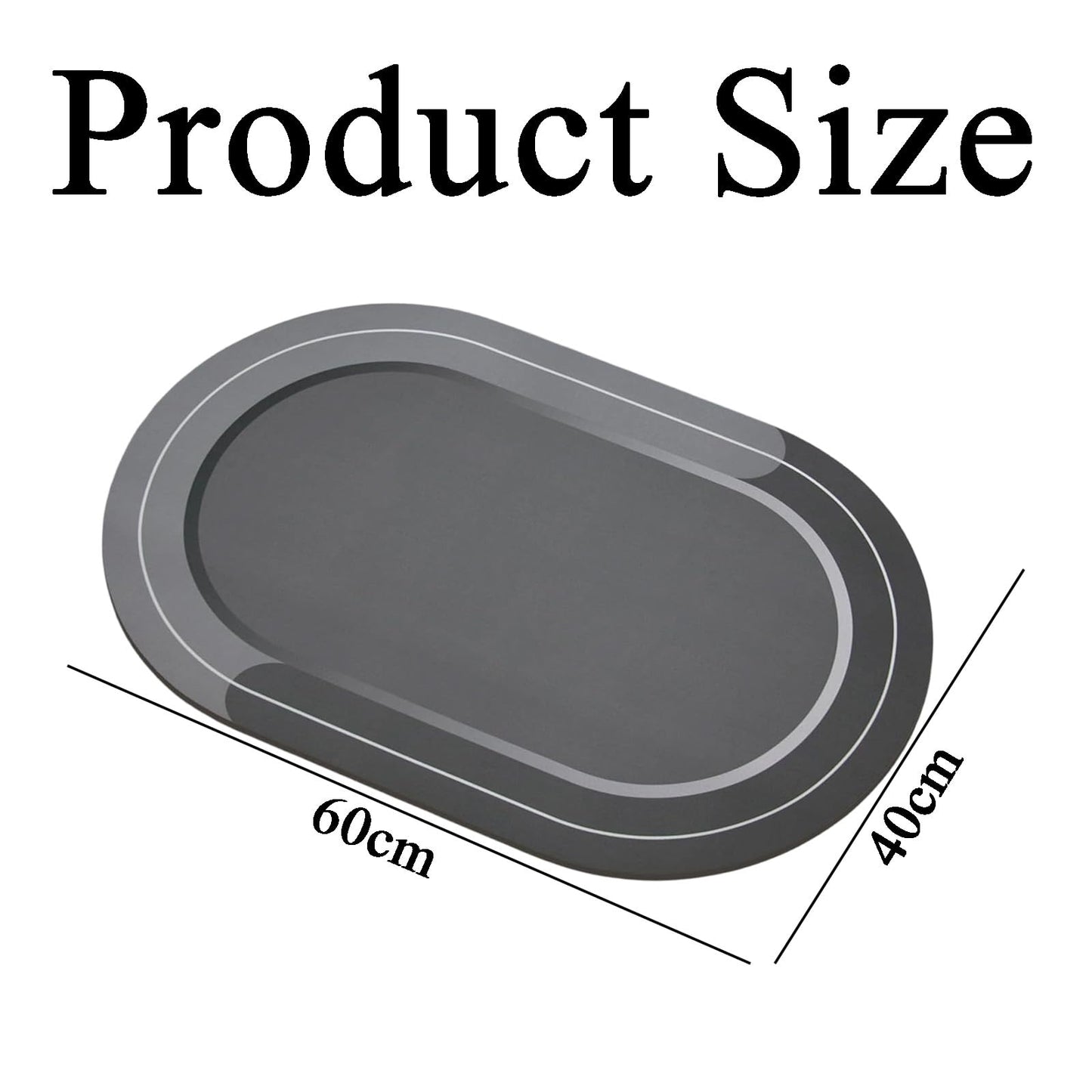 muhomuho Absorbent Non-Slip Quick-Dry 40x60cm Bath Mat