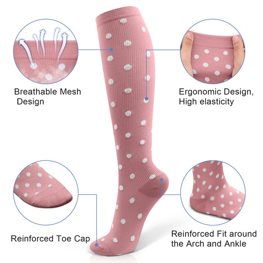 Tobpob Compression Socks 15-20 mmHg Graduated - Unisex - 2 Pairs