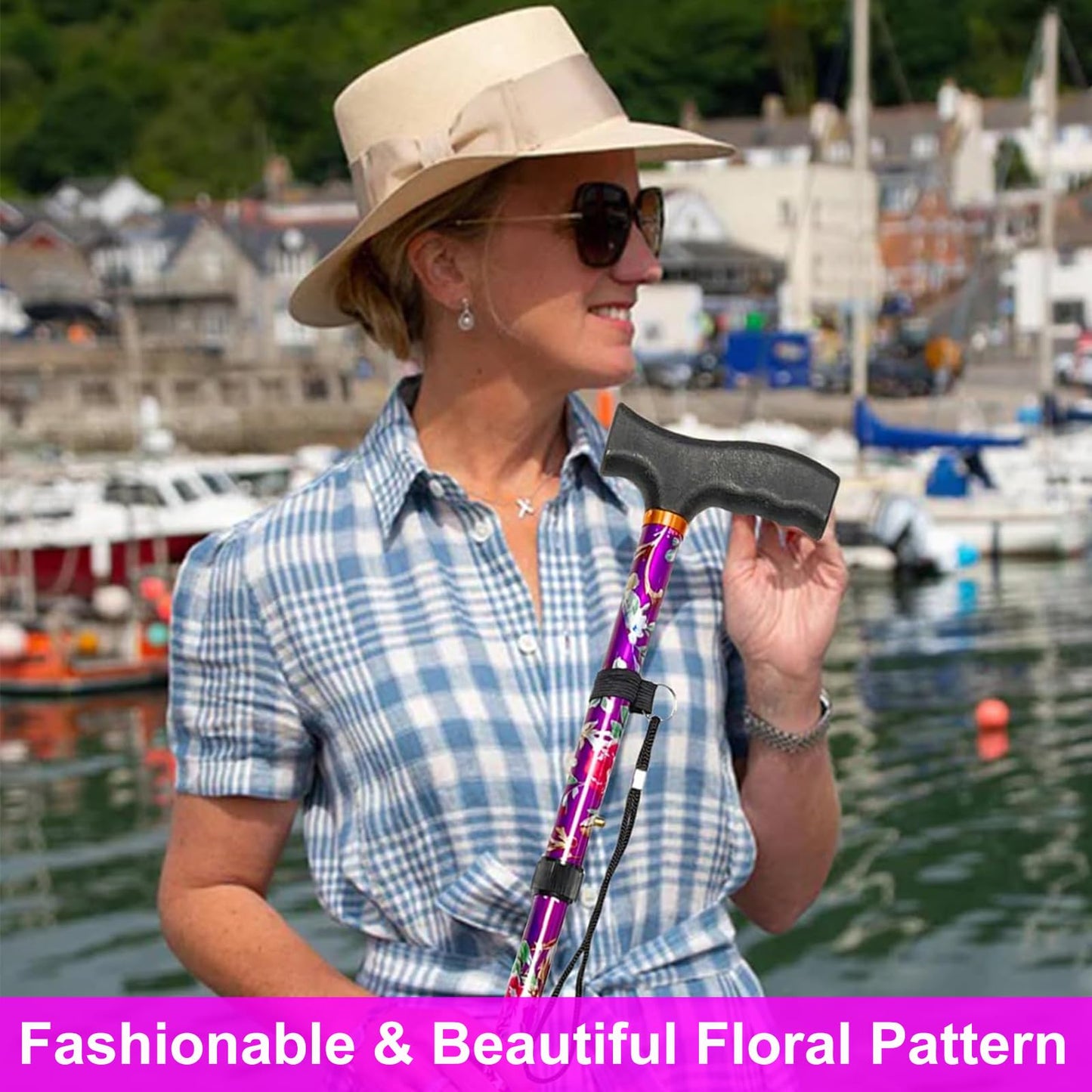 BeGrit Folding Adjustable Collapsible Walking Stick