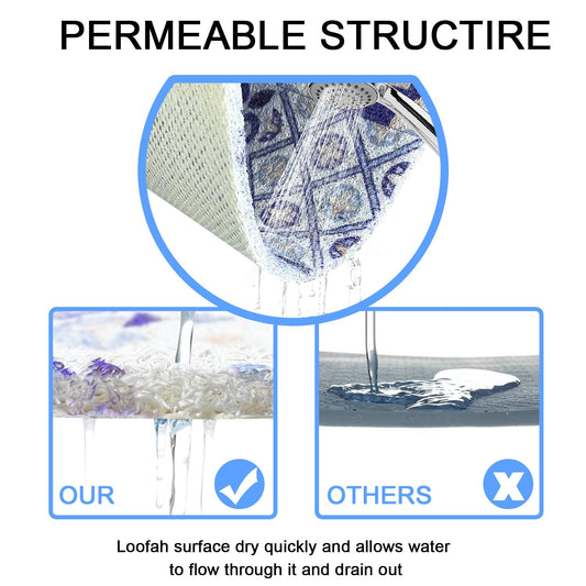 Tehyda PVC Loofah Soft Non-Slip 60x60cm Shower Mat