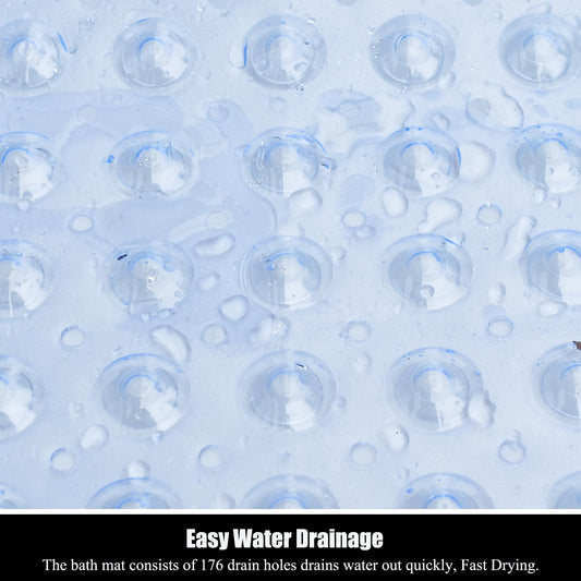 Extra Long Non Slip Bathtub Mat - 40 x 16 Inch Machine Washable Tub Mats with Suction Cups and Drain Holes for Bathroom