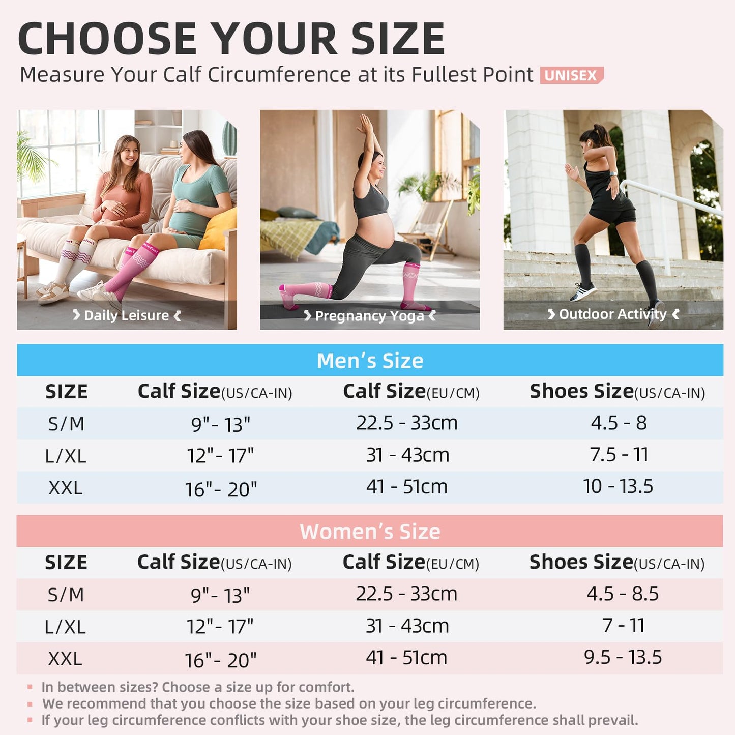 Wakefeet Maternity Compression Socks 15-20 mmHg Anti-Slip - Women - 2 Pairs