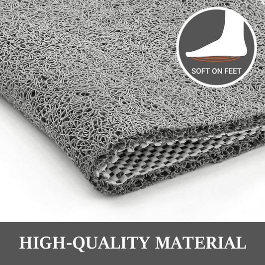LuxStep PVC Loofah Quick-Dry 24x16inch Bath Mat - Grey