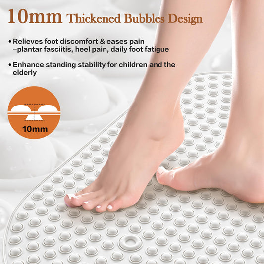 joiyota Silicone Bubble Massage Non-Slip 27x15Inches Bath Mat - White