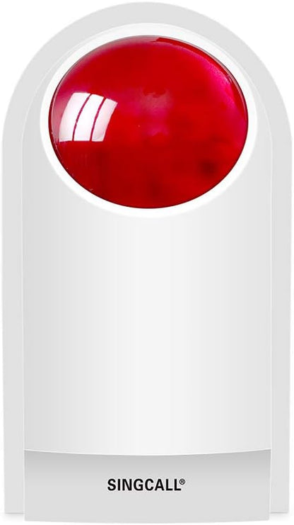 SINGCALL Strobe Siren Panic Alarm Button Siren Alarm with Light for Home Caring/Store/Hotel/Jewelry Shop Security Loud Outdoor SOS Alert System 1 Red Flashing Siren 2 Emergency Buttons