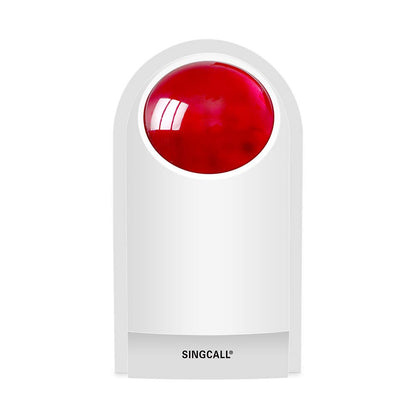 SINGCALL Strobe Siren Panic Alarm Button Siren Alarm with Light for Home Caring/Store/Hotel/Jewelry Shop Security Loud Outdoor SOS Alert System 1 Red Flashing Siren 2 Emergency Buttons