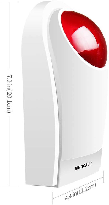 SINGCALL Strobe Siren Panic Alarm Button Siren Alarm with Light for Home Caring/Store/Hotel/Jewelry Shop Security Loud Outdoor SOS Alert System 1 Red Flashing Siren 2 Emergency Buttons