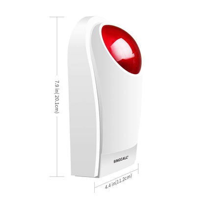 SINGCALL Strobe Siren Panic Alarm Button Siren Alarm with Light for Home Caring/Store/Hotel/Jewelry Shop Security Loud Outdoor SOS Alert System 1 Red Flashing Siren 2 Emergency Buttons