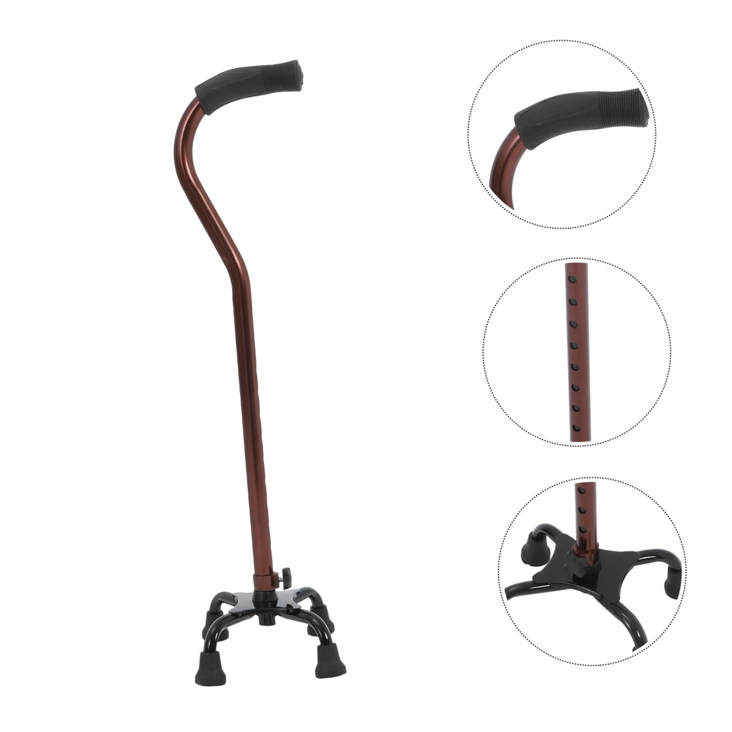 Anneome Four-Leg Aluminium Adjustable Walking Cane - Bronze