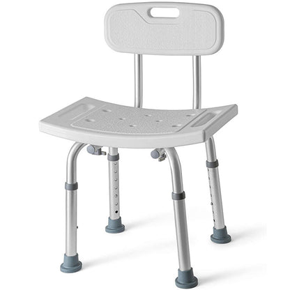 kaxitoket Removable Back Adjustable Anti-Slip Shower Chair - White