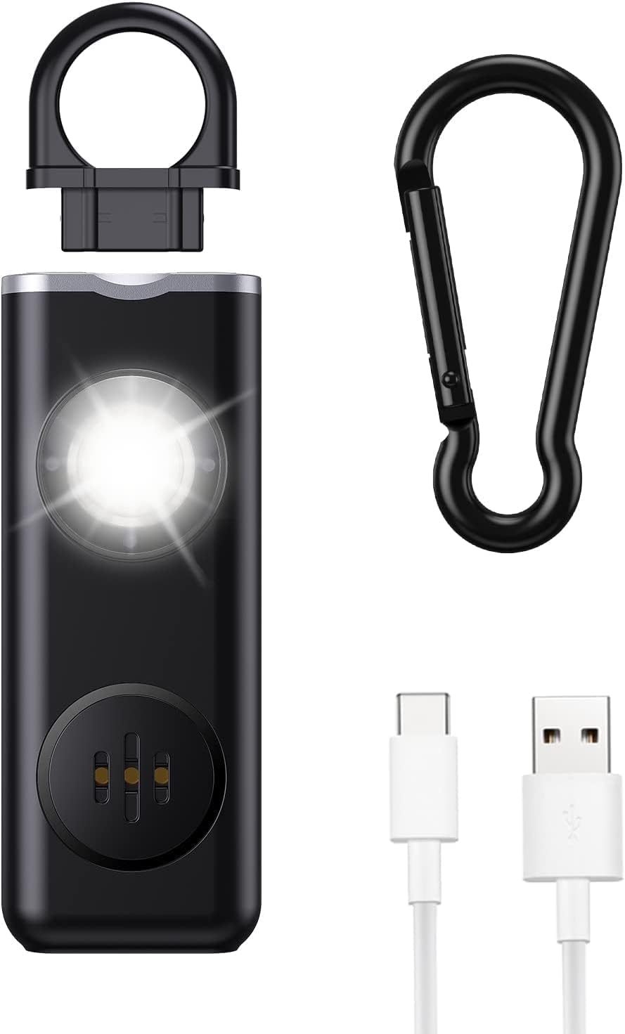 AMIR Personal Alarm Keychain for Women Safety - Loud 130 dB Siren with Strobe Light and Carabiner - Helps Women, Children, Men, Seniors, Elderly Emergency Call