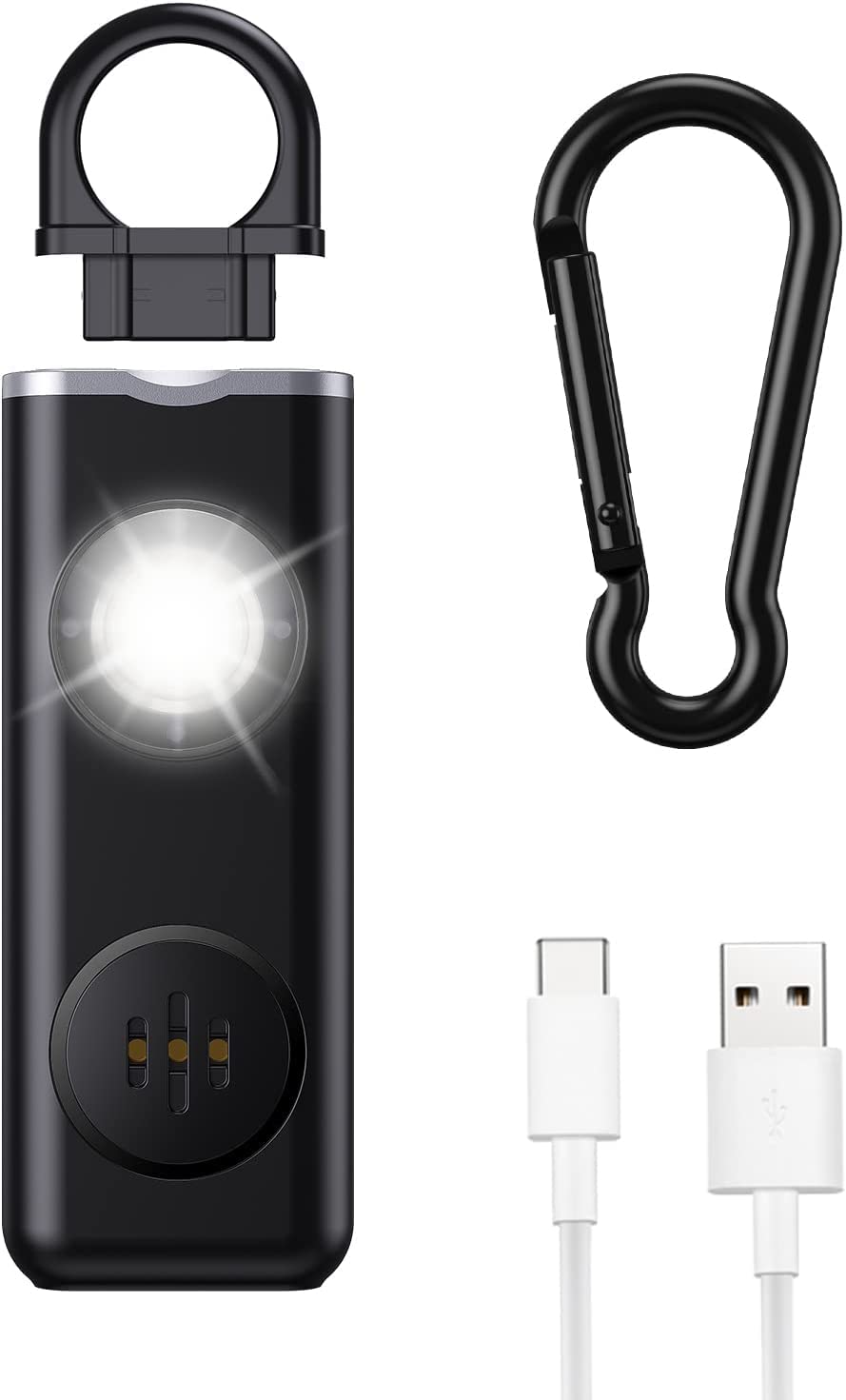 AMIR Personal Alarm Keychain for Women Safety - Loud 130 dB Siren with Strobe Light and Carabiner - Helps Women, Children, Men, Seniors, Elderly Emergency Call