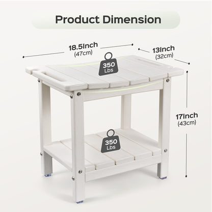 LyriFine HDPE Waterproof Adjustable Shower Stool - White