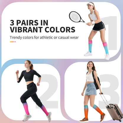 CAMBIVO Compression Socks Women 15-20 mmHg Graduated - 3 Pairs