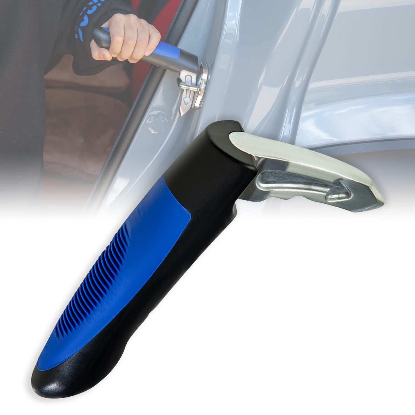 Verynewbee Portable Door Latch Grab Bar Car Door Assist Handle - Blue