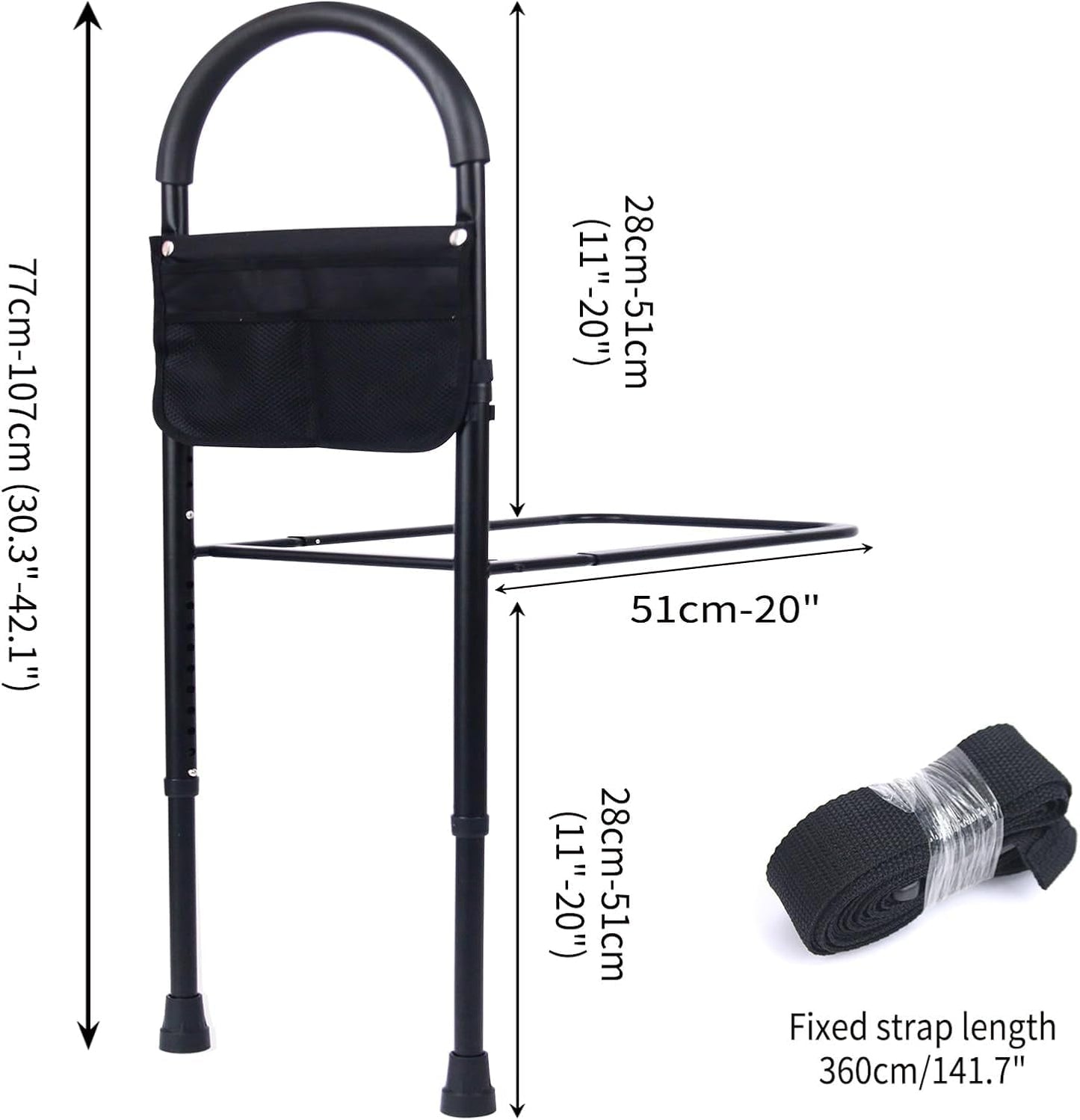 Joliling Adjustable Height Fall Prevention Bed Safety Rail