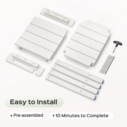 LyriFine HDPE Waterproof Adjustable Shower Stool - White