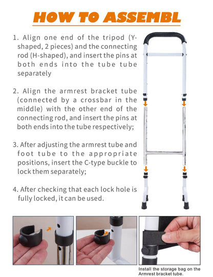 FesFun Adjustable Standing Handle Non-Slip Stand Assist Rail