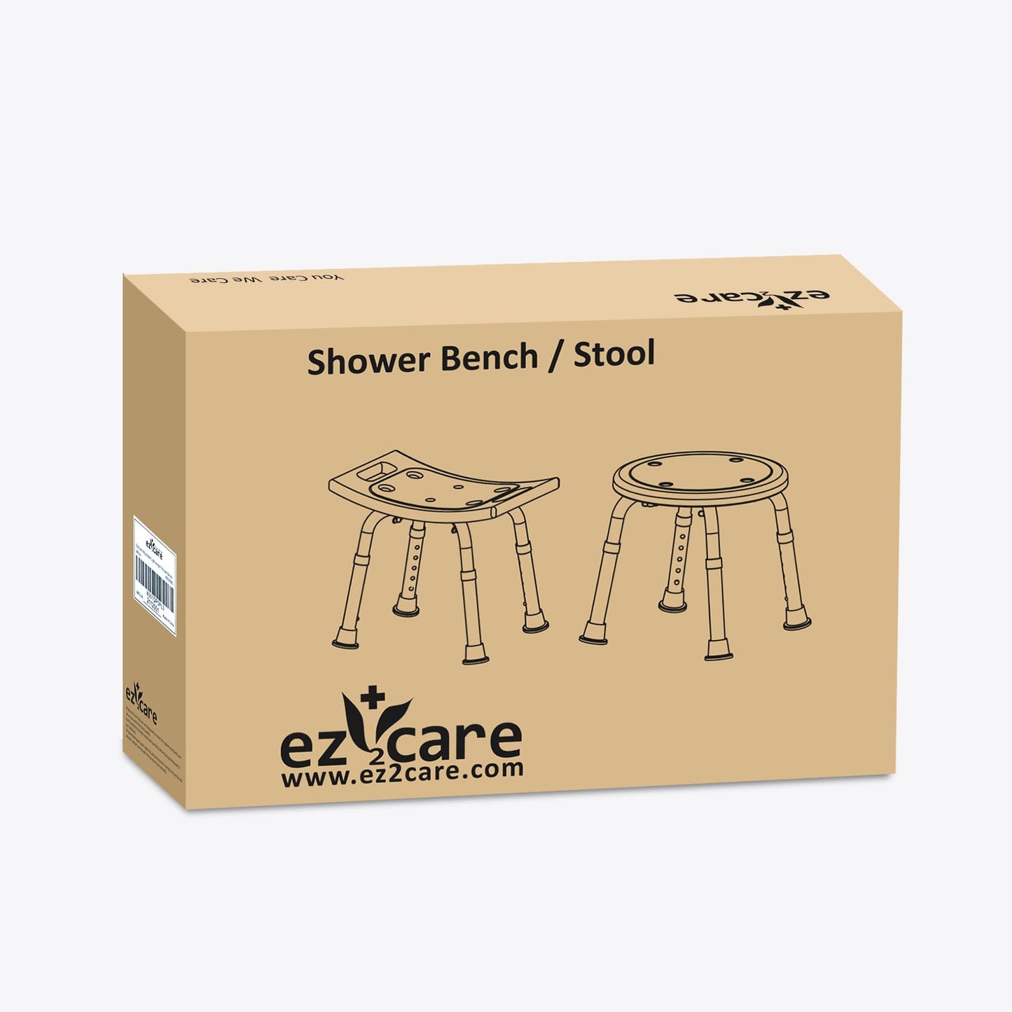 Ez2care Adjustable Non-Slip Shower Chair for Elderly & Disabled