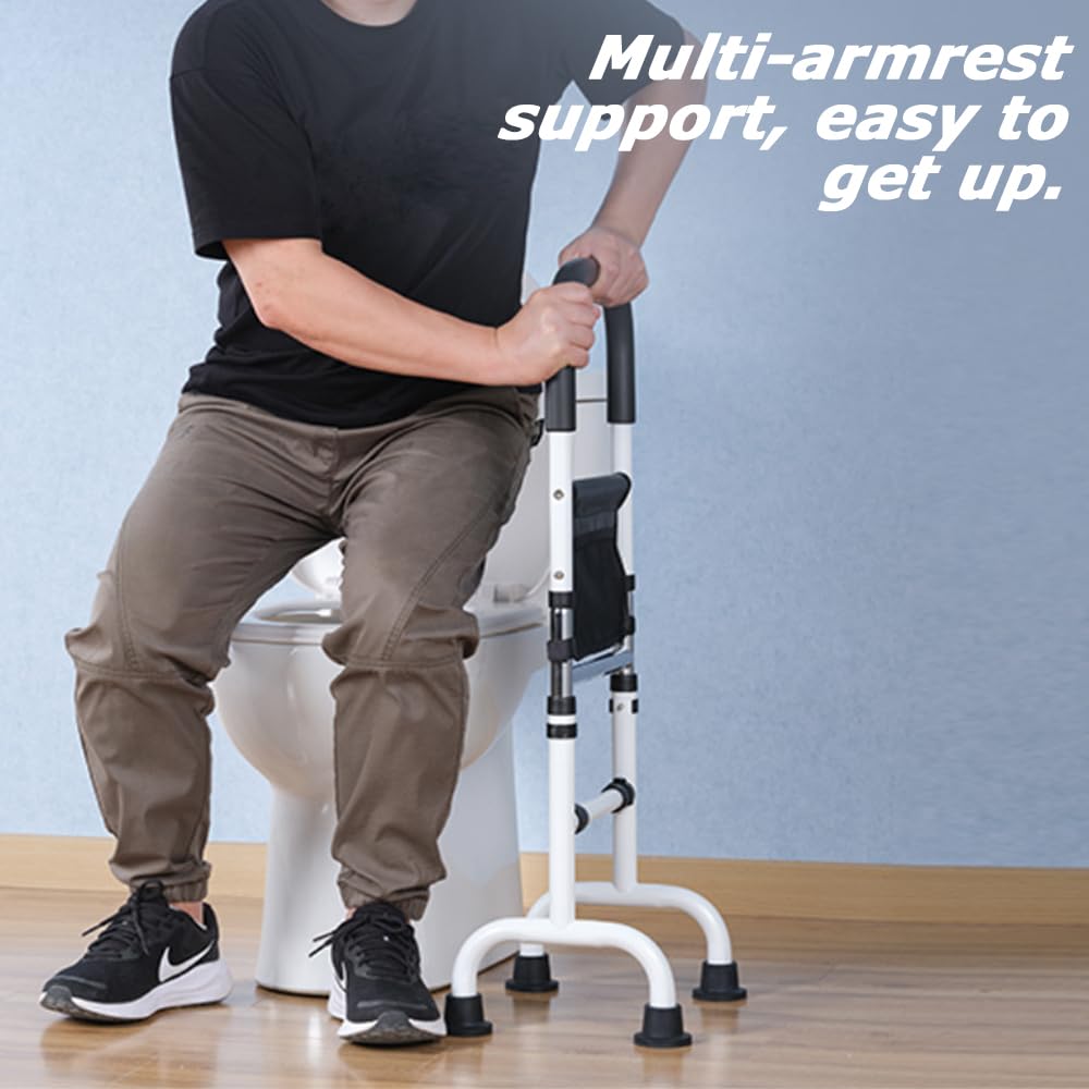 TOMVAES Adjustable Armrest with Storage Bag Standing Aid Handrail