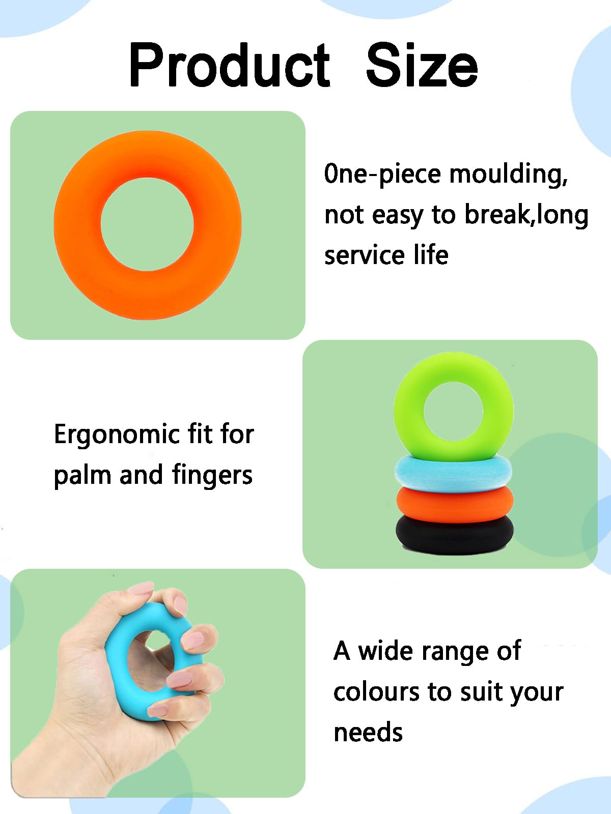 4PCS Hand Grip Strength Trainer Set - Silicone Rings for Forearm Workout, Rock Climbing, Athletes - 4 Resistance Levels for Stress Relief & Rehabilitation