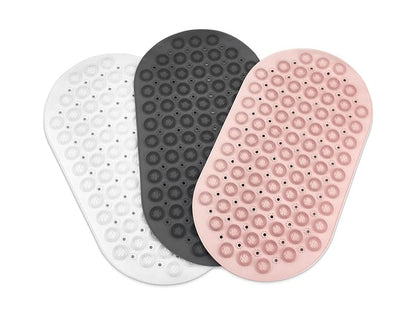 Homeela Silicone Non-Slip Foot Massage 37x69cm Bath Mat - Grey