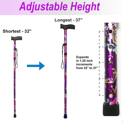 BeGrit Folding Adjustable Collapsible Walking Stick