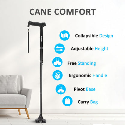 rehand Foldable Adjustable Lightweight Walking Stick