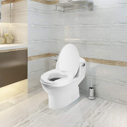Raised Toilet Seat, Raised Toilet Seat with Lid 300 Lbs Heavy Duty Elevated Toilet Seat with Tightening Clamps Raised Toilet Seats for Most Elongated Toilets (White, 2 Inches) White2in with Lid