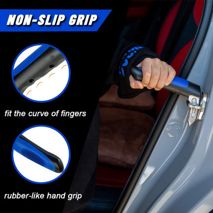 Verynewbee Portable Door Latch Grab Bar Car Door Assist Handle - Blue