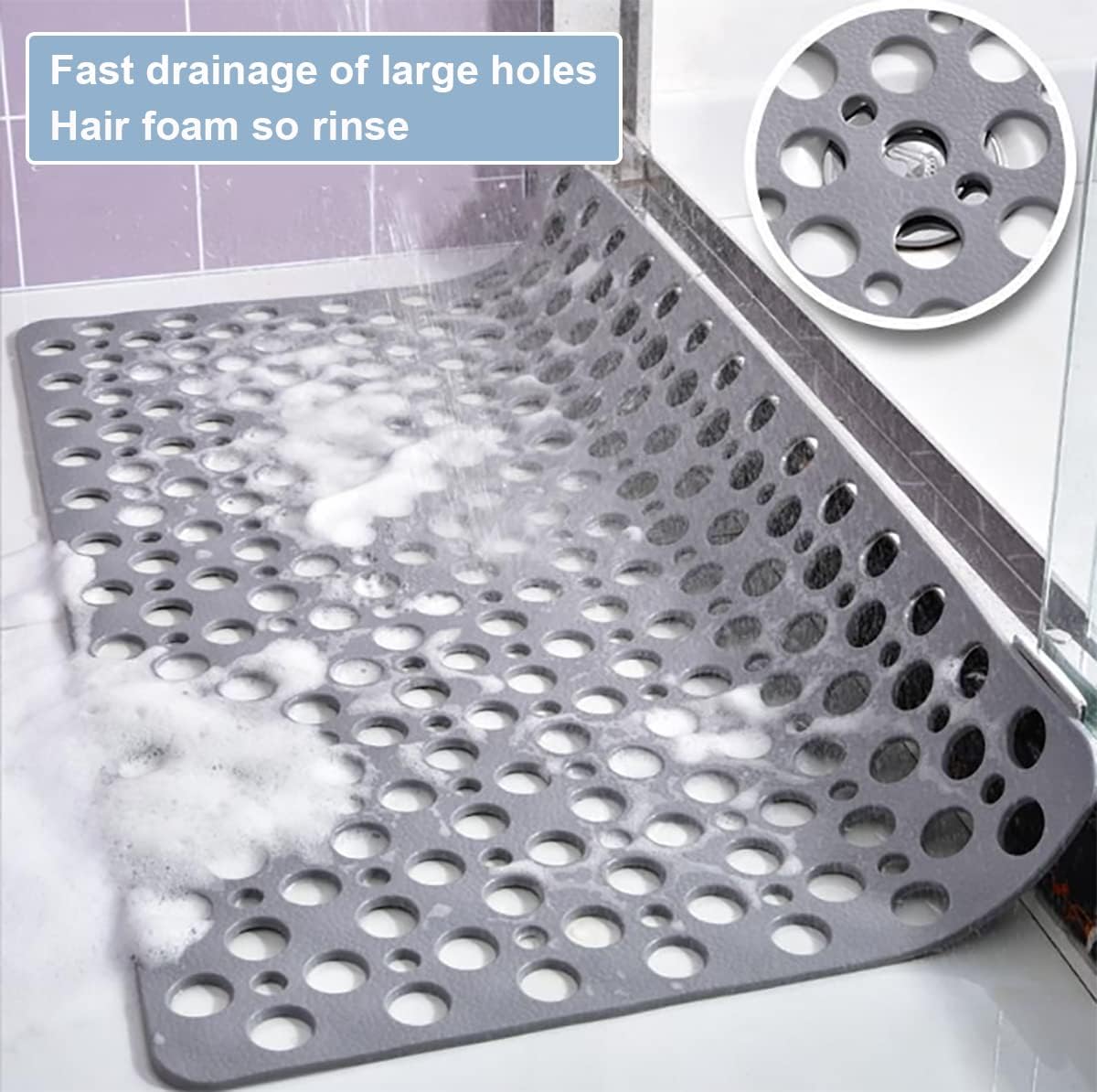 Uandhome Rubber Anti-Slip Anti-Mould 75x43cm Bath Mat