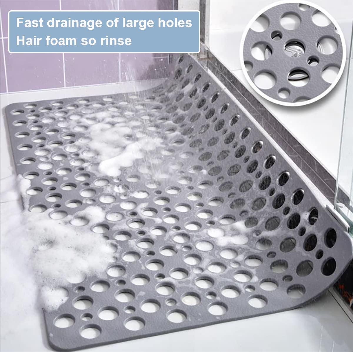 Uandhome Rubber Anti-Slip Anti-Mould 75x43cm Bath Mat
