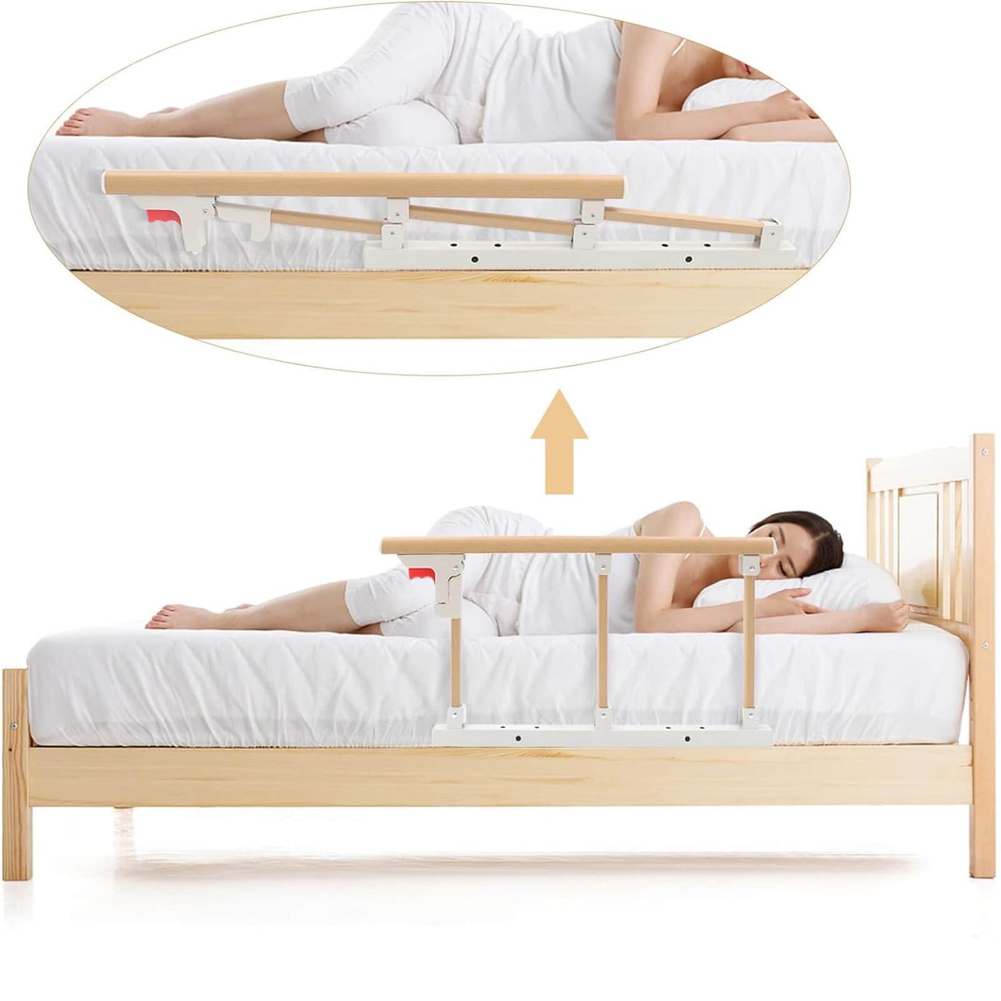 FesFun Foldable Grab Bar Non-Slip Bed Rail for Elderly