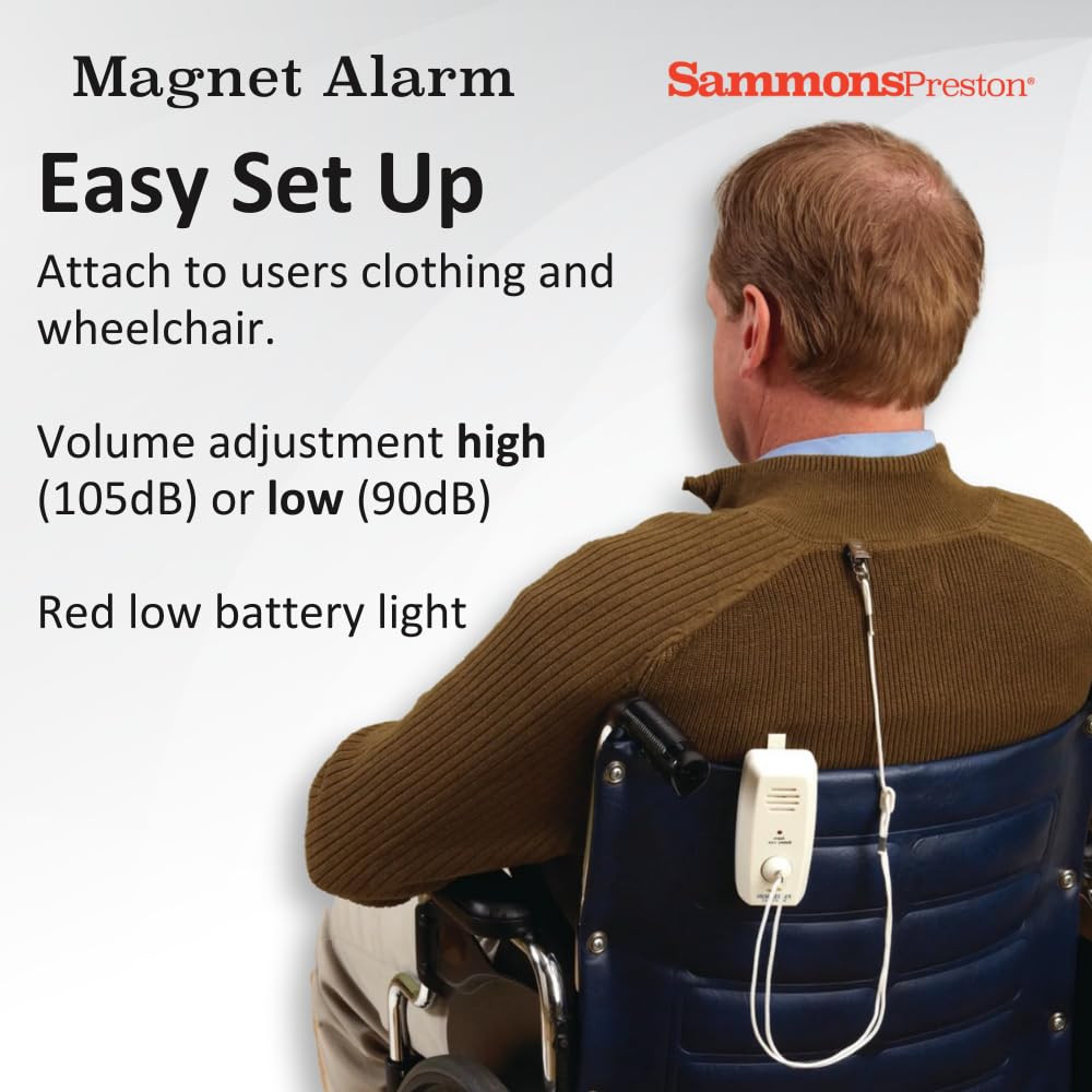 Sammons Preston Magnet Alarm, Fall Management System for Elderly Residents, Aid for Monitoring Patients in Bed or In Wheelchairs, Alarm System for Assisted Living Residents and Elderly Care