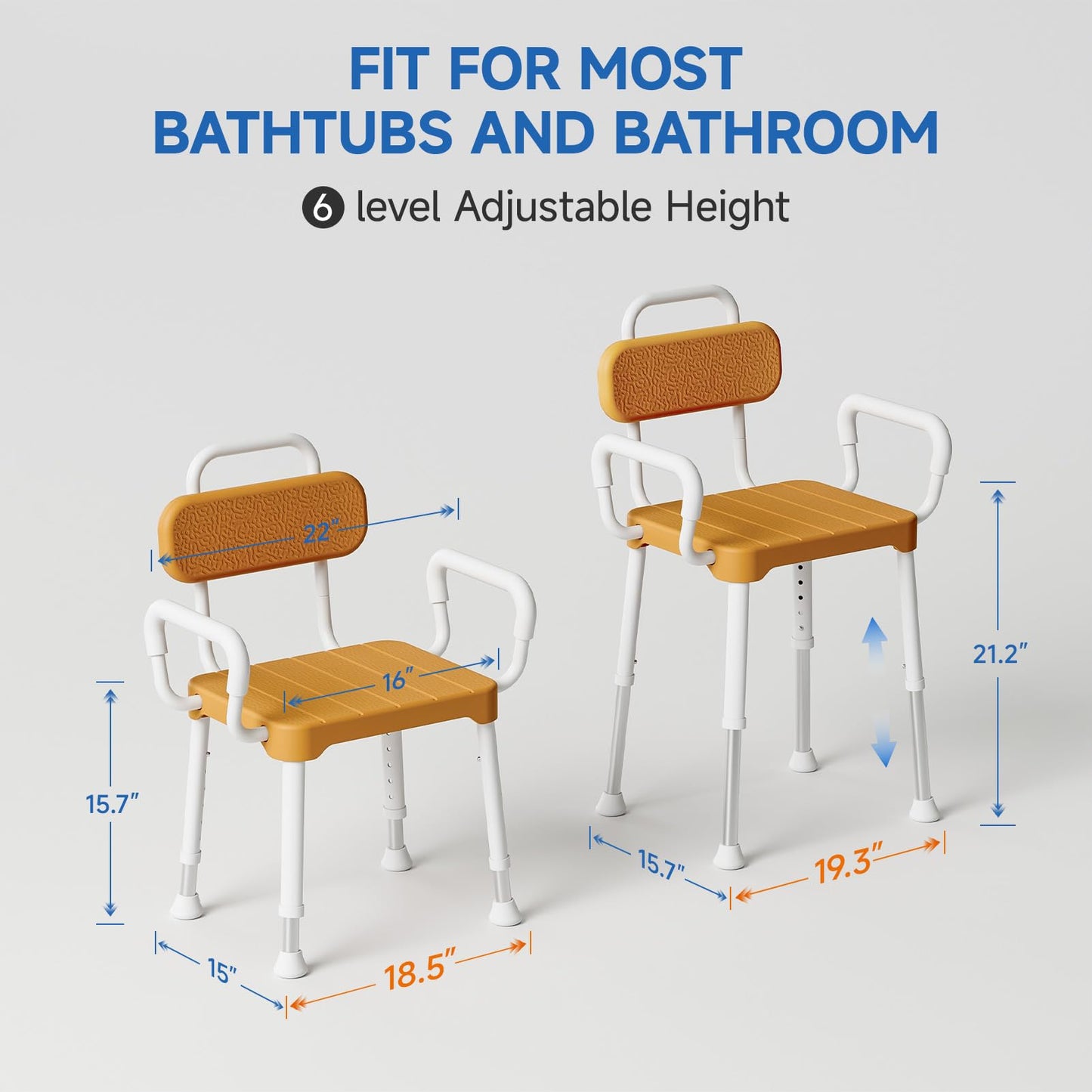 Loyoda Aluminium With Arms & Back Shower Chair - Brown