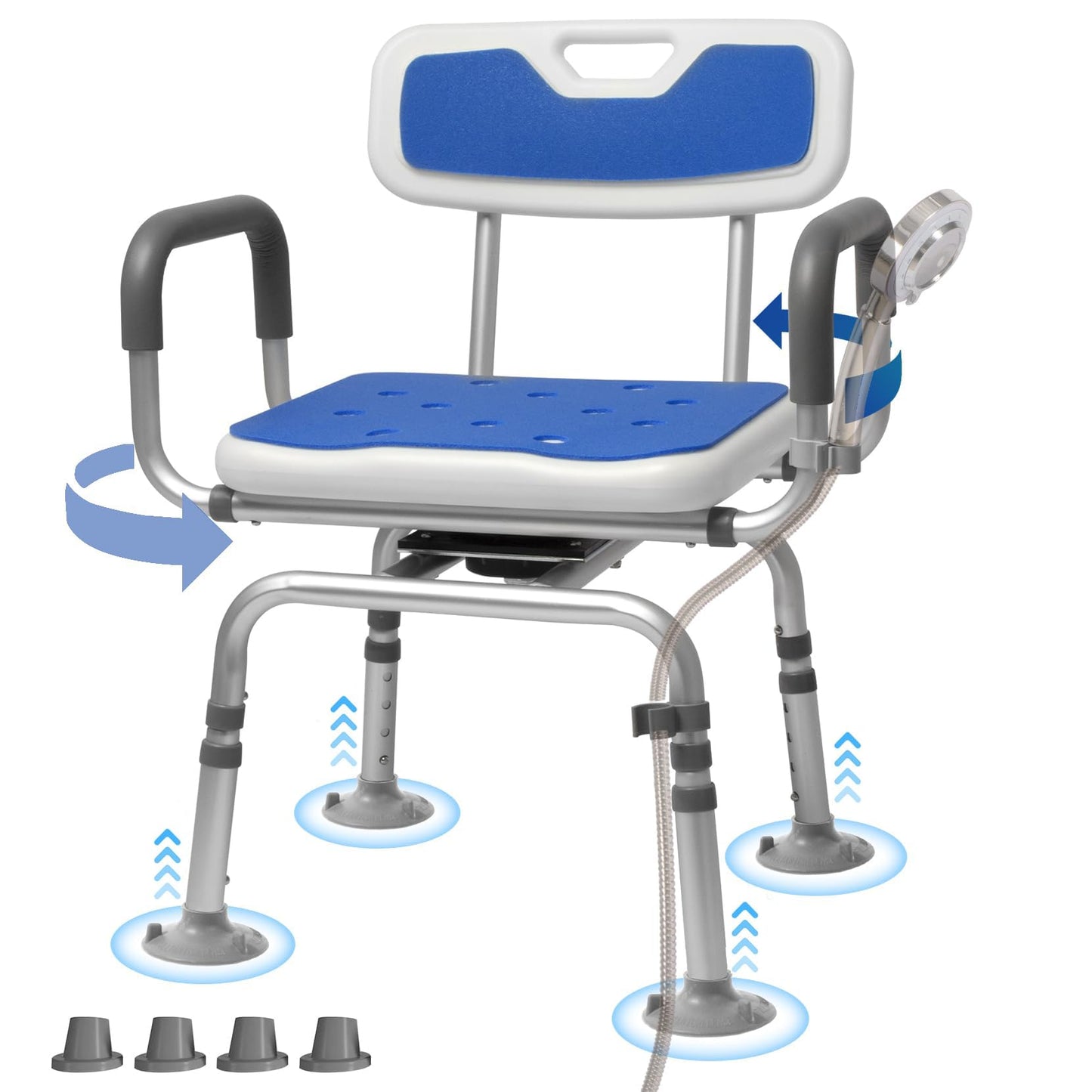 RYUUSEI 360 Swivel With Arms & Back 250kg Shower Chair