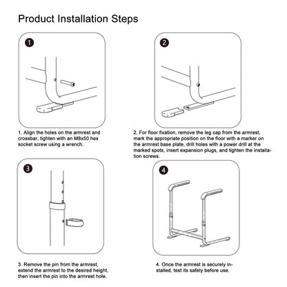 Pomya 6-Height Adjustable TPE Non-Slip Chair Stand Assist Aid