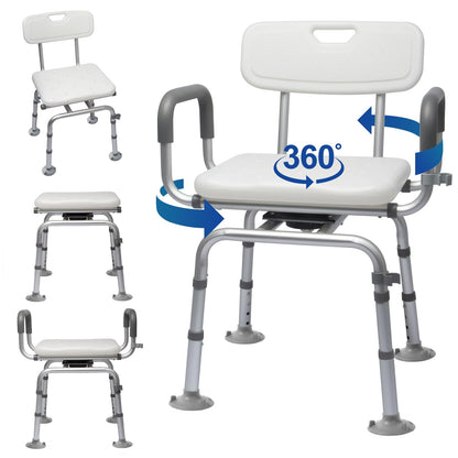 RYUUSEI 360 Swivel With Arms & Back 250kg Shower Chair