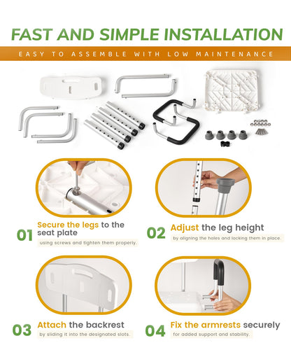 Stabase Heavy Duty With Arms 180kg Capacity Shower Chair