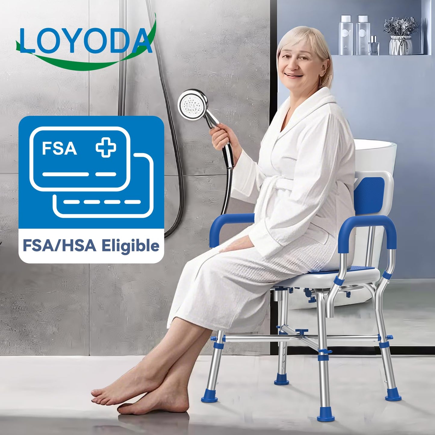 Loyoda Heavy Duty Reinforced Non-Slip Shower Chair