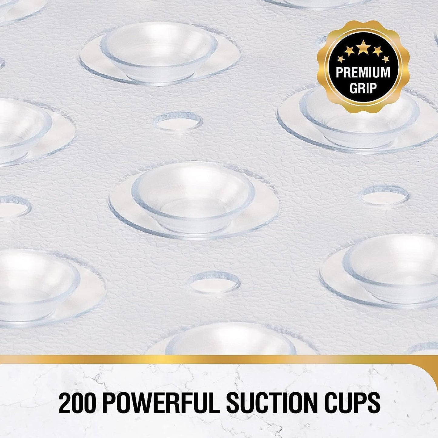 Mumoo Bear Non Slip Bath Mat for Tub, 100 x 40cm Extra Long Shower Mat Anti Mould, Machine Washable Bathroom Bathtub Mat with Suction Cups and Drain Holes, Soft on Feet, Clear