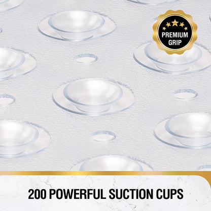 Mumoo Bear Non Slip Bath Mat for Tub, 100 x 40cm Extra Long Shower Mat Anti Mould, Machine Washable Bathroom Bathtub Mat with Suction Cups and Drain Holes, Soft on Feet, Clear