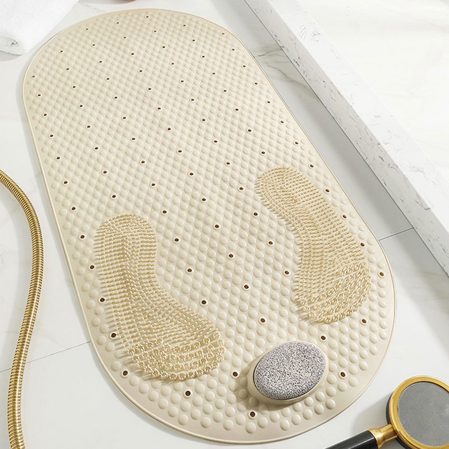 LOGANZ Stone Exfoliating Massage Non-Slip Shower Mat