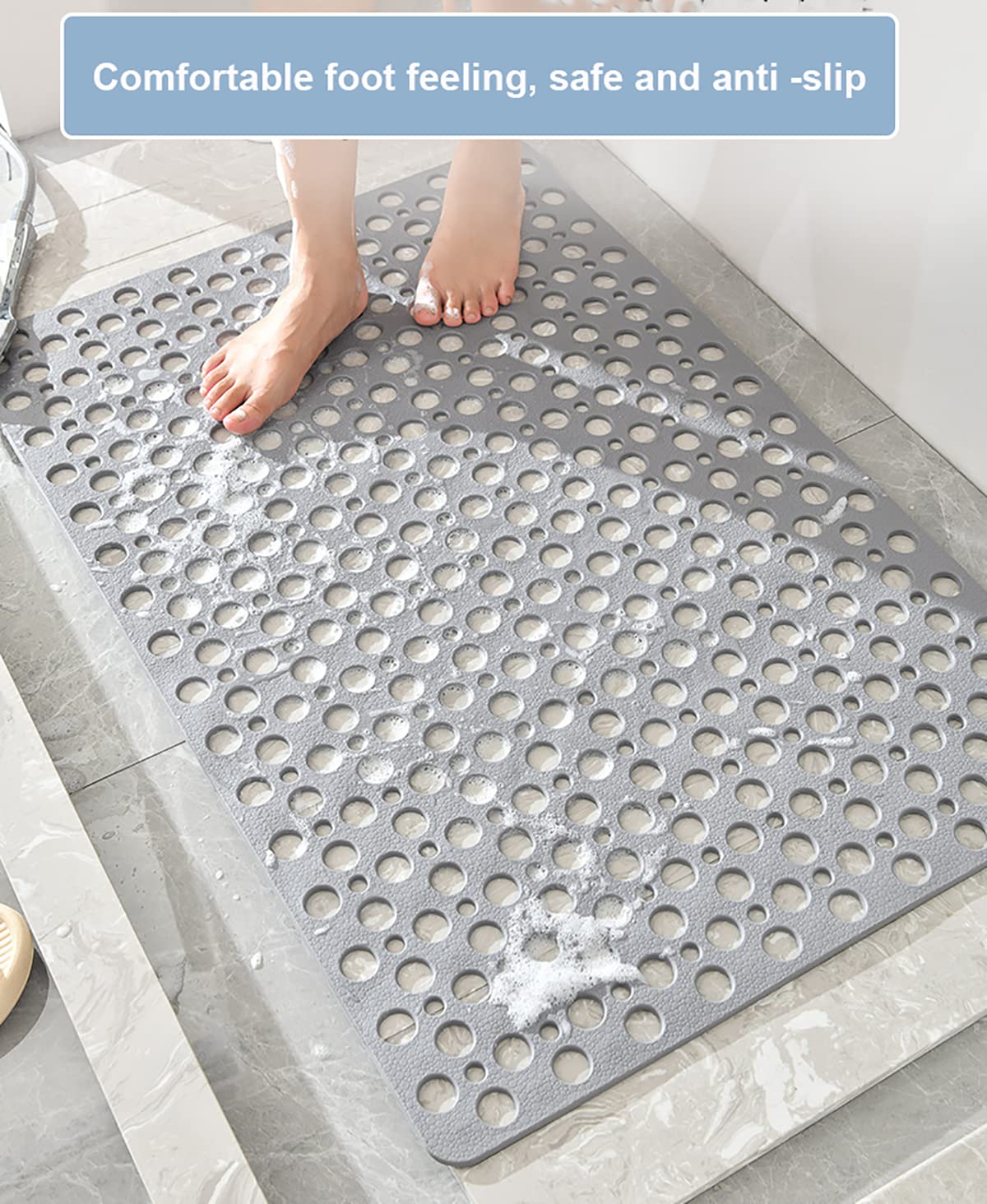 Uandhome Rubber Anti-Slip Anti-Mould 75x43cm Bath Mat