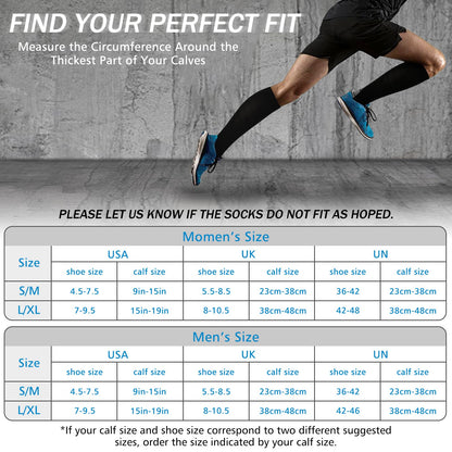 EYMOE Compression Socks 15-20 mmHg Breathable - Unisex - 2 Pairs