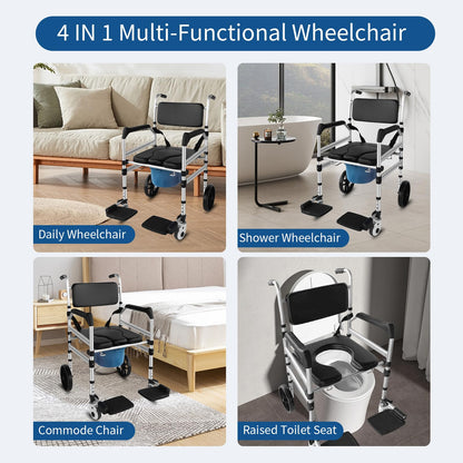 Eosprim Rolling Folding Lightweight Shower Wheelchair