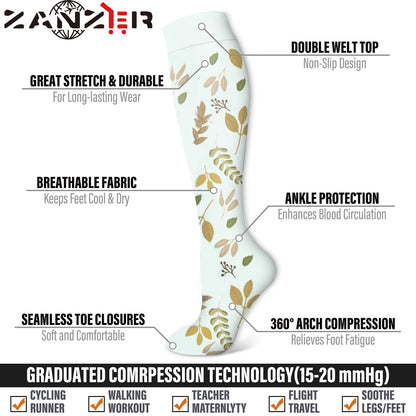 ZANZER Compression Socks 15-20 mmHg Graduated - Unisex - 6 Pairs
