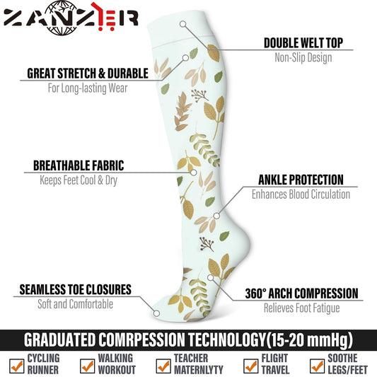 ZANZER Compression Socks 15-20 mmHg Graduated - Unisex - 6 Pairs
